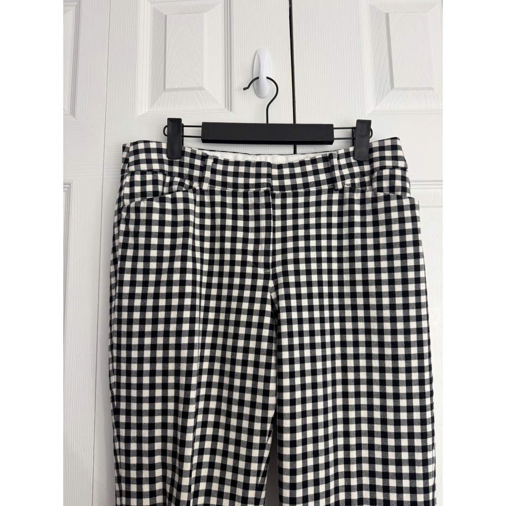 Talbots Chatham Ankle Pant Women's 8 Black White Gingham Pull-On Classic Hipster - Picture 2 of 9